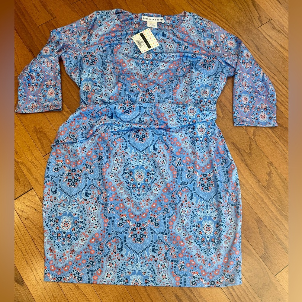 Gretchen Scott Goddess Jersey Corset Paisley Patterned Dress